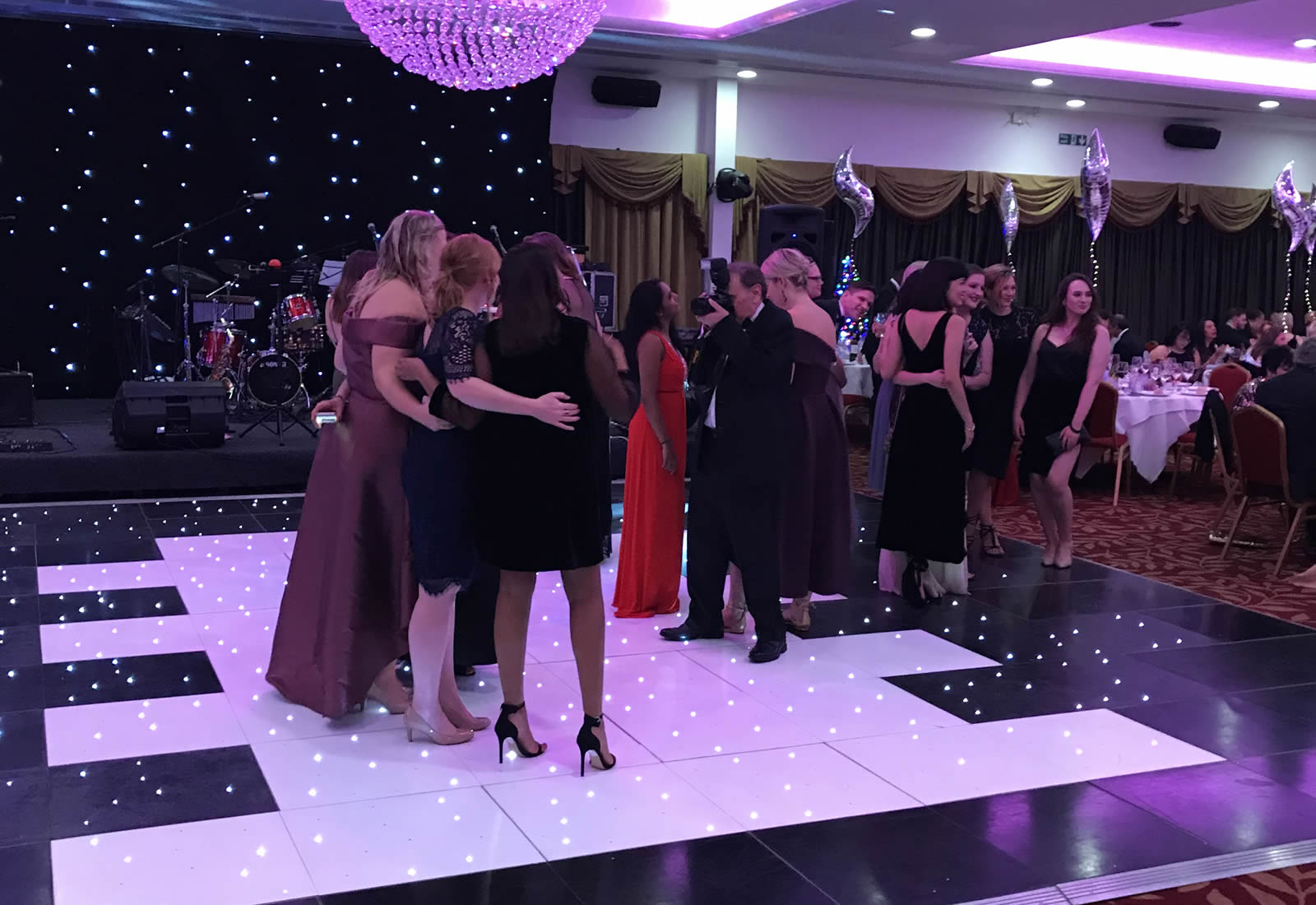 Black and white LED dance floor for corporate function