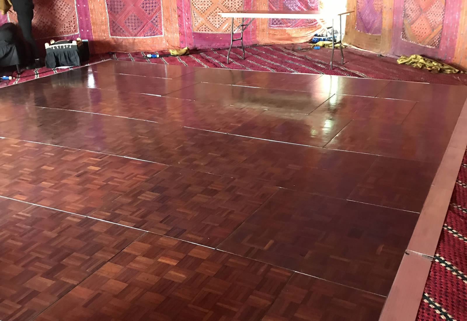 Wooden marquee dance floor